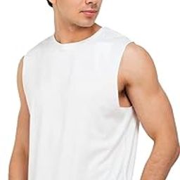 Designer Round Neck Cotton Muscle Tee Vest Casual Sleeveless/Classic Soft Stretchable Short Crew Undershirt-image-9
