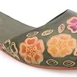 Women's Ethnic Floral Mules, Traditional Indian Mojari Flat Sandals-image-91