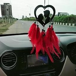 LAGADI DECOR Couple Dil Red Handmade Dreamcatcher for Car, Bedroom, Wall & Outdoor Decor | Positive Energy & Protection Hanging Ornament-image-112