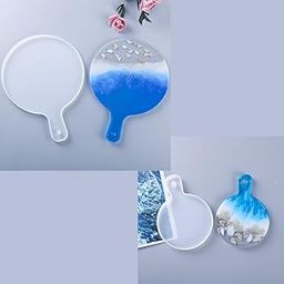 YellowCult™ 3D Resin Silicone Mould for Art & Craft, DIY, Resin Art, Handles, Soap, Chocolates, Candies, Ice Cubes, Candles Making Supplies [2 Pieces - 1 Big & 1 Small Circle with Handle]-18