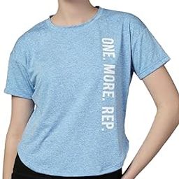 CHKOKKO Women Round Neck Dry Regular Fit Gym Sports Printed T-Shirt-13
