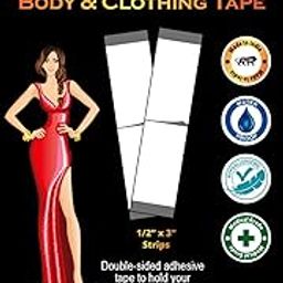 36Pcs Double Sided Bra Stickers Tape For Fashion, Clothing & Body, Strong and Clear Tape for All Skin Tones and Fabric, Waterproof & Sweatproof, Bra Tape Strips.-image-6