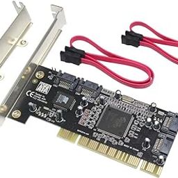 4 Ports PCI SATA Raid Controller Internal Expansion Card with 2 Sata Cables, PCI to SATA Adapter Converter for Desktop PC Support HDD SSD-10