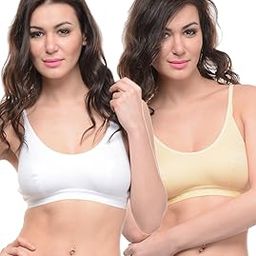 Women's Cotton Blend Padded Wire Free Sports Bra-Pack Of 2-picture-18