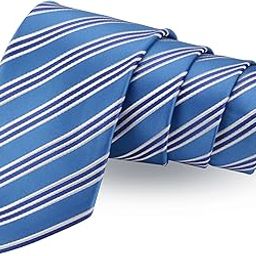Pleasing Blue & White Colored Microfiber Necktie for Men-picture-43