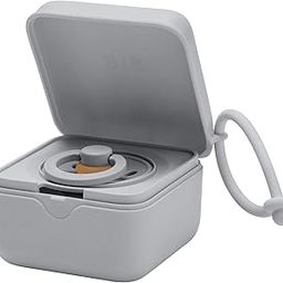 Bibs Pacifier Box with Elastic Strap-Attachable to Stroller and Diaper Bag-Pacifier Sterilizer Box-Stores Pacifiers-Bpa Free Material-Cloud,Blush-picture-22