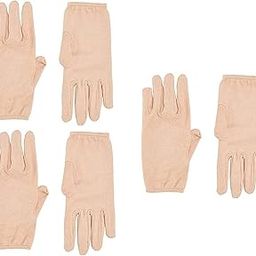 lovely Unisex Cotton Pollution and Sunburn Sunlight Protection Full Hand Gloves arm sleeves glove for Biking and Driving glove Dust- Beige-image-55