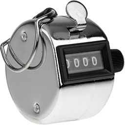 Lista 014 4 Digits Hand Held Tally Counter Numbers Clicker (Silver)-10