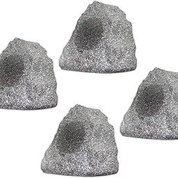 Theater Solutions 4R4G New Wired Outdoor Garden Waterproof Granite Rock Patio Speakers (set of 4)-15