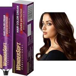 Wondersoft Professional Dark Brown Hair Colour Cream Studio Perfection,with Macadamia Oil, Dark Brown-52