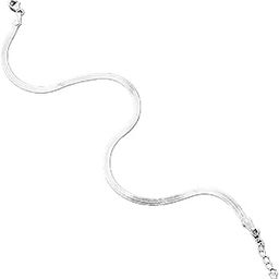Stainless Steel Anklet Flat Snake Design Gold Anklet for Girls & Women-image-22