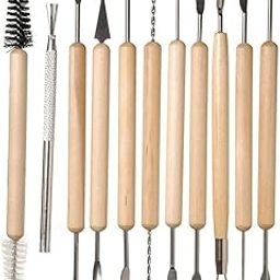 ARTISTERY 11 Pcs Wooden Handle DIY Sculpting Knife Clay Pottery Carving Tool Set for Modeling Tools & Wooden Sculpture Knife-picture-13