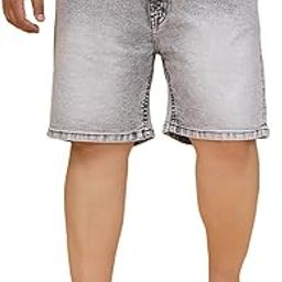 Plus Size Men Regular Fit Mid-Rise Stretchable Grey Denim Shorts (JPSOD13030_Grey)-53