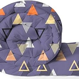 VAS COLLECTIONS 220 GSM Reversible Microfiber AC Comforter/Blanket/Quilt/Duvets for Winter Single Size Bed (240X152 cm, Blue & Orange)-image-76
