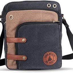 Unisex Black & Tan Canvas Sling Messenger Bag For College, Travel, Backpacking & Office...Rugged & Stylish | 15 Inches | Broad Adjustable Strap-3