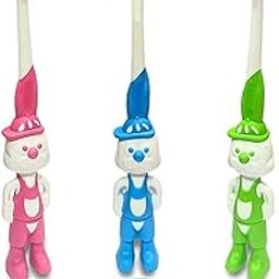 BigBro Kids Toothbrush with Soft Bristles Fancy Cartoon Designs Toothbrushes with Protection Cap and Cover for Age 2+ Children Boys and Girls (Combo of 3 Toothbrushes + 3 Caps + 3 Covers)-0