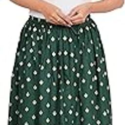 Women's and Girl's Cotton Rajasthani Jaipuri Print Long Skirt-image-93