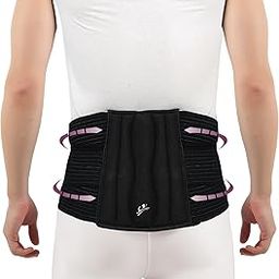 Flamingo Lumbar Sacro Com Com Belt for lower back pain relief | back support belt for Waist Back Support,Tailbone Back Posture Corrector | Color-Black | Size-L-20