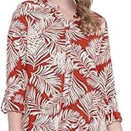 Rushed red Printed Causal Tunic-image-2