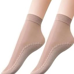Women's Low Ankle Length Ultra-Thin Transparent Sneakers No Show Women/Girl Cotton Socks Fashion Summer skin Low Cut Stocking socks - 2 Pair. (Beige)-picture-13