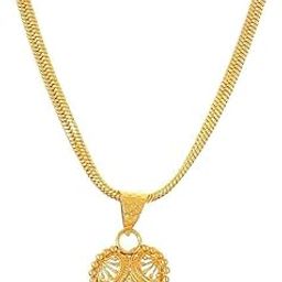1gm 22Ct Gold Plated chain with Pandent |latest & Stylish High Gold Plated Celebrity Inspired Gold Chain/Necklace/Jewellery Set/Fashion jewellery for Mens,Womens Girls-image-61