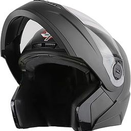 Steelbird SBA-7 7Wings ISI Certified Flip-Up Helmet for Men and Women (X-Large 620 MM, Dashing Black with Clear Visor)-11