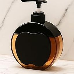 Mahallya | Compact Apple-Shaped Liquid Dispenser for Kitchen & Bathroom – Refillable Soap Pump Bottle (4.5 x 4.5 x 12 cm) (Black)-image-28