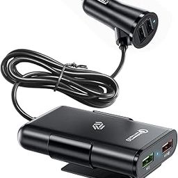 VELOGK 12V Fast Car Charger Back Seat Charging 4 USB Ports 40W Compatible for Qualcomm 3.0, Samsung Galaxy, Note, iPhone, Nexus, Oppo,Pixel, Mi & Other Mobile Phones - Black-image-70
