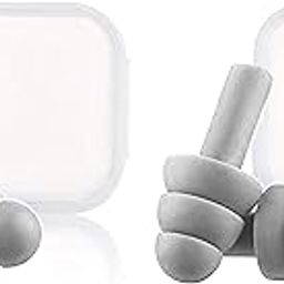 Earplugs for Sleeping Noise Cancelling, Reusable Ear Plugs– Super Soft, Silicone Ear Plug, Swimming, Snoring, Concerts, Work, Noisy Places (Pack of 2) (Grey)-14