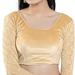 Women's Velvet Non-Padded Stretchable Long Sleeve Saree Blouse (A-46.N)-image-77