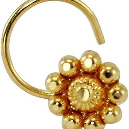 18k (750) pure gold flower small size gold nose pins/rings for women/gold nose pin for women and girls/gold nose rings with pricing-picture-27