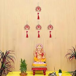 eCraftIndia Lotus Flower Decorative Wall Hanging for Home Decor (Pack of 4) - Lotus Hangings for Main Door Entrance Pooja Room Temple - Wedding, Ganpati Navratri Diwali Decoration Items.-image-67