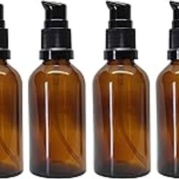 nsb herbals 50 ML Amber Color Round Empty Glass Bottle with Lotion Pump & Black Cap for Essential Oils, Blends, DIY Skin Care, Cosmetics, Multipurpose Bottle (Pack of 6)-41