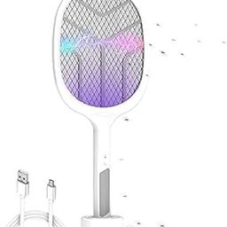VRUTI ENTERPRISE Rechargeable Electric Mosquito Racket with UV Light – High Voltage Bug Zapper Bat with 3-Layer Safety Mesh | Insect Killer Fly Swatter for Indoor & Outdoor Use | Machhar Killer Bat-27