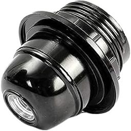 J.H HANDICRAFT E27 Screw Type Lamp Holder – Black Bulb Holder with Rings for Lamp Shades (Pack of 1)-image-5