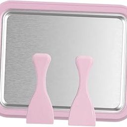 UJEAVETTE® Fried Yogurt Machine Rolled Ice Machine for Sorbets Soft Serve Frozen Yogurt Pink-25