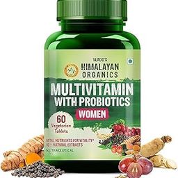 Vlado’s Himalayan Organics Multivitamin With Probiotics Supplement For Women With 60+ Essential Ingredients | Multiminerals For Immunity and Energy, Hair, Skin & Bone Support - 60 Veg Tablets-30