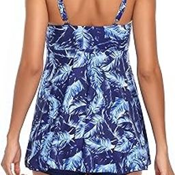 Bathing Suits, Breathable Tankini Printed Soft for Beach Pool Party (l) Dark Blue-image-52