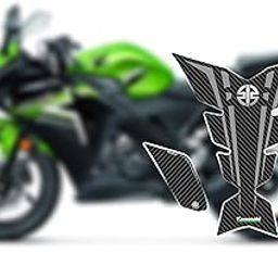 BIG FLAG 3D Embossed Bike Racing Tank Pad/Tank Sticker with SIDEPADS for Brand Specific Bikes (BKTPSIDVAR) (Kawaski)-image-69