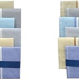 100% Cotton Premium Handkerchiefs For Men - Striped XXL King Size (Color Light Multi)-image-26