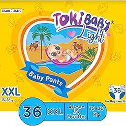 TokiBaby Light Ultra Thin Baby Diaper Pants Pull Up Style Extra Large (XXL) Size (15-25 Kg) - 36 Count | Up to 12 Hours Overnight Absorption Protection-10