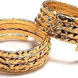 Daily Use Metal Alloy (Panchaloha) Toe Ring For Women- Multi Round Spring Type With Sleeping 's' Pattern - Free Size-image-45