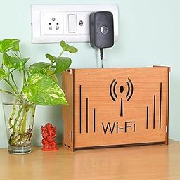 GOJEEVA KRAFT Wooden WiFi Stand for Wall | Router & Set Top Box Holder | Wall Mounted Wooden Shelf for Home Dcor & Cable Management (Deisgn 1)-image-48