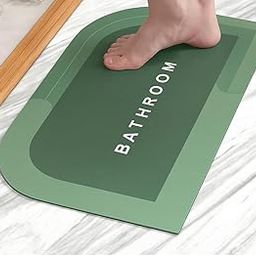 Superb Decoria Modern Anti-Slip Shower Room Bathroom Mat – Soft, Water Absorbent, Quick Dry, Anti-Skid Floor Rug for Bathroom – Stylish Arch Design (1, Green)-image-38