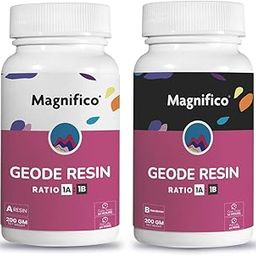 MAGNIFICO Geode Resin 400 Gram (1:1) Clear UV-Resistant Epoxy Resin Art Kit,Smooth Finish, Easy to Use with Self-Leveling, Suitable for Jewellery, Keychain & Artwork-image-48