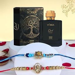 VOKKA Rakhi Gift for Brother – 1 Unisex Oud Perfume 100ml with 2 Rakhis | Aqua Star & Veerbond Rakhi | Raksha Bandhan Combo Set for Bhaiya & Bhabhi-image-95