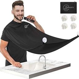 Beard Bib Apron,Beard hair catcher for men shaving and trimming, Black, 120cm*80cm-image-2