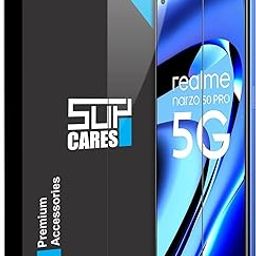 SupCares Military-Grade Gorilla Tempered Glass Screen Protector for Realme Narzo 50 Pro, 10, 9 Pro Plus and Realme 9 4G (6.4 Inch) With Installation Kit | Edge to Edge Coverage | Black-10