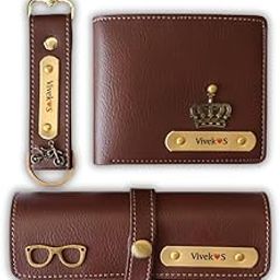 Personalized Wallet Set with Keychain and Glasses Case Combo Gift for Friend, Boyfriend,Husband,Father, Son | 3-Piece Gift Set-picture-21