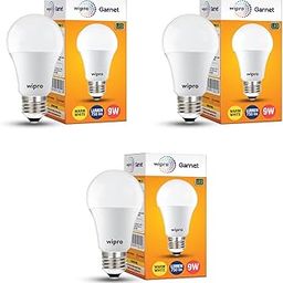 wipro 9W e27 LED Warm White Bulb, Pack of 3 (Garnet)-picture-32